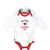 imageHudson Baby babyboys Cotton Longsleeve Bodysuits 3packBoy First Valentine Easter