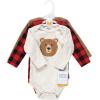 imageHudson Baby babyboys Cotton Longsleeve Bodysuits 3packBrown Bear