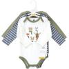 imageHudson Baby babyboys Cotton Longsleeve Bodysuits 3packCozy Woodland Friends Green