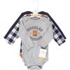 imageHudson Baby babyboys Cotton Longsleeve Bodysuits 3packFootball Huddles