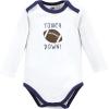 imageHudson Baby babyboys Cotton Longsleeve Bodysuits 3packGray Football Buddy