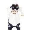 imageHudson Baby babygirls Cotton Bodysuit Pant and Shoe SetBrown Navy Mamas Boy