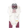 imageHudson Baby babygirls Cotton Bodysuit Pant and Shoe SetLittle Love Flowers