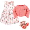 imageHudson Baby babygirls Cotton Dress Cardigan and Shoe Multipack SetFlamingos