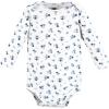 imageHudson Baby babygirls Cotton Longsleeve Bodysuits 3packBlue Toile