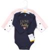 imageHudson Baby babygirls Cotton Longsleeve Bodysuits 3packGirl Daddy Pink Navy