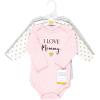 imageHudson Baby babygirls Cotton Longsleeve Bodysuits 3packGirl Mommy