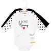 imageHudson Baby babygirls Cotton Longsleeve Bodysuits 3packGirl Mommy Red Black