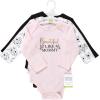 imageHudson Baby babygirls Cotton Longsleeve Bodysuits 3packMom Dad Toile