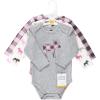 imageHudson Baby babygirls Cotton Longsleeve Bodysuits 3packPink Moose
