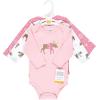 imageHudson Baby babygirls Cotton Longsleeve Bodysuits 3packPink Moose Bear