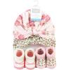 imageHudson Baby babygirls Turban and Socks SetBlush Rose Leopard