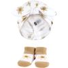 imageHudson Baby babygirls Turban and Socks SetGolden Daisy Outline