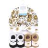 imageHudson Baby babygirls Turban and Socks SetGolden Daisy Outline