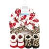 imageHudson Baby babygirls Turban and Socks SetRed Rose Leopard