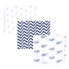imageHudson Baby Unisex Baby Cotton Muslin Swaddle Blankets Blue Whales 3PackBlue Whales