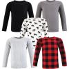imageHudson Baby Unisex Baby Thermal Long Sleeve Tees 5pkBuffalo Plaid Moose
