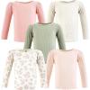 imageHudson Baby Unisex Baby Thermal Long Sleeve Tees 5pkSoft Pink Sage Rose