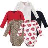 imageHudson Baby baby girls Cotton Longsleeve Bodysuits and Toddler T Shirt Set Basic Rose Leopard 5pack 912 Months US