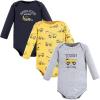 imageHudson Baby baby girls Longsleeve Bodysuits Hudson Unisex Cotton Long Sleeve Bodysuits Construction 3 Pack 6 9 Months Construction 3pack 69 Months US