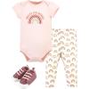 imageHudson Baby babygirls Cotton Bodysuit Pant and Shoe SetPink