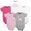imageHudson Baby babygirls Cotton Bodysuits 5packPink Unicorn