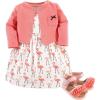 imageHudson Baby babygirls Cotton Dress Cardigan and Shoe Multipack SetFlamingos