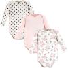 imageHudson Baby babygirls Cotton Longsleeve Bodysuits 3packCinnamon Pink Prints