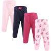 imageHudson Baby babygirls unisexbaby Quilted Jogger Pants 4pkPink Navy Floral