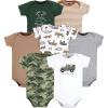 imageHudson Baby unisexbaby Cotton Bodysuits 7packAnimal Adventure
