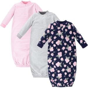 imageHudson Baby Baby Girls Fleece GownsNavy Rose