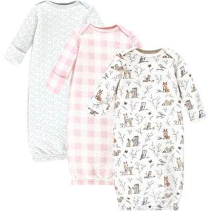 imageHudson Baby Baby Girls Quilted Cotton Gowns 3pkEnchanted Forest