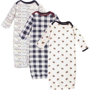 imageHudson Baby Baby Girls Quilted Cotton Gowns 3pkFootball