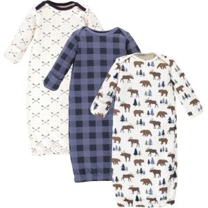 imageHudson Baby Baby Girls Quilted Cotton Gowns 3pkMoose Bear