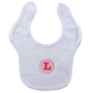 imageHudson Baby Personalized Initial Bib L Girl Pink