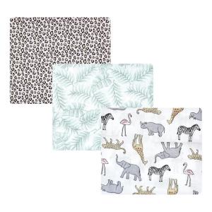 imageHudson Baby Unisex Baby Cotton Muslin Swaddle Blankets Blue Whales 3PackModern Pink Safari 3pack