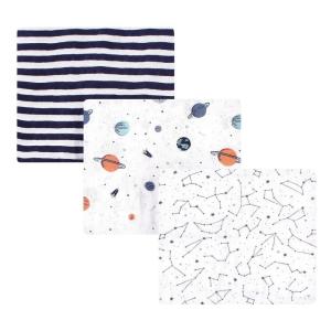 imageHudson Baby Unisex Baby Cotton Muslin Swaddle Blankets Blue Whales 3PackSpace