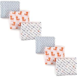 imageHudson Baby Unisex Baby Cotton Muslin Swaddle Blankets Foxes 6Piece 3PackFoxes 6piece