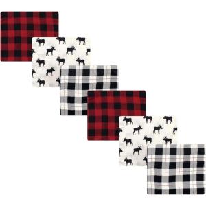 imageHudson Baby Unisex Baby Cotton Muslin Swaddle Blankets Foxes 6Piece 3PackMoose 6piece