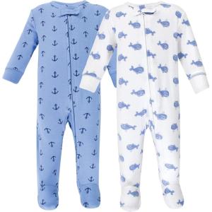 imageHudson Baby Unisex Baby Cotton Sleep and PlayBlue Whales
