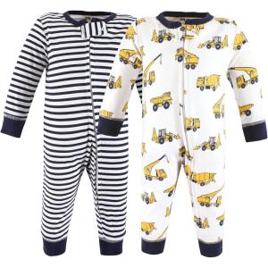 imageHudson Baby Unisex Baby Cotton Sleep and PlayConstruction Trucks