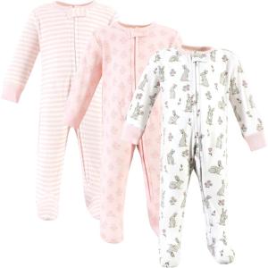 imageHudson Baby Unisex Baby Cotton Sleep and PlayPink Bunny