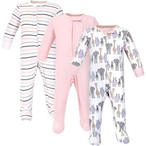 imageHudson Baby Unisex Baby Cotton Sleep and PlayPink Safari