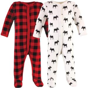 imageHudson Baby Unisex Baby Cotton Sleep and PlayPlaid Moose