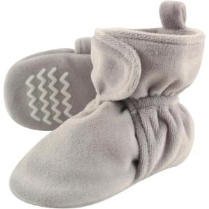 imageHudson Baby Unisex Baby Cozy Velour BootiesHeather Gray