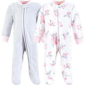 imageHudson Baby Unisex Baby Fleece Sleep and PlayBasic Pink Floral