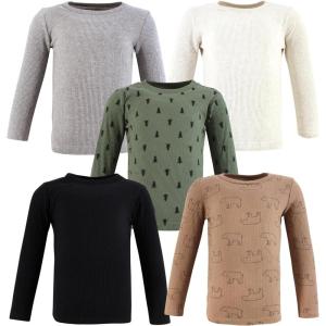 imageHudson Baby Unisex Baby Thermal Long Sleeve Tees 5pkBear Tree