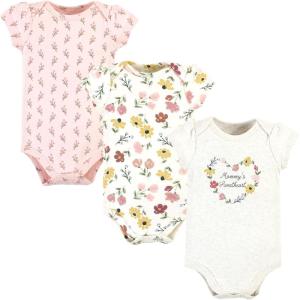 imageHudson Baby babyboys Cotton Bodysuits 3packSoft Painted Floral