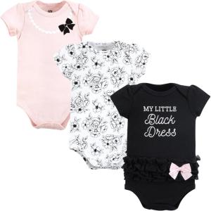 imageHudson Baby babyboys Cotton Bodysuits 3packToile Black Dress