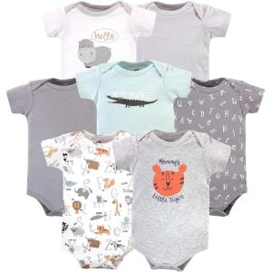 imageHudson Baby babyboys Cotton Bodysuits 7packAlphabet Animals